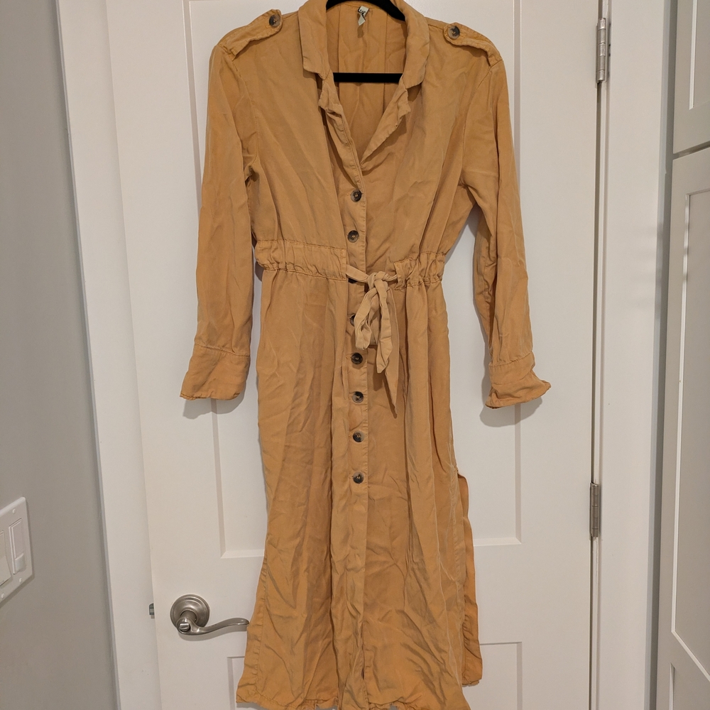 Zara Yellow Button-Up Dress